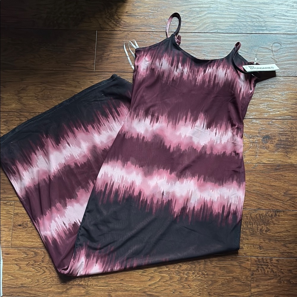 Tie-Dye Maxi Dress in Pink and Black